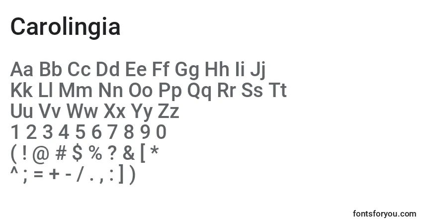 Carolingia-fontti – aakkoset, numerot, erikoismerkit
