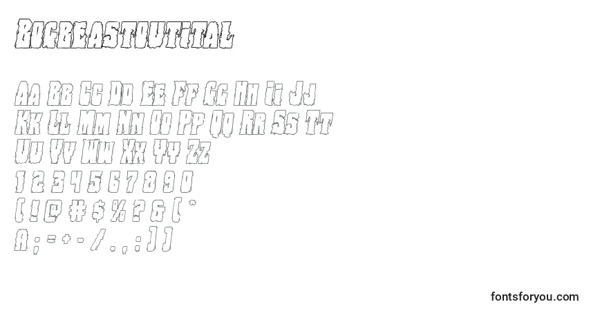 Czcionka Bogbeastoutital – alfabet, cyfry, specjalne znaki