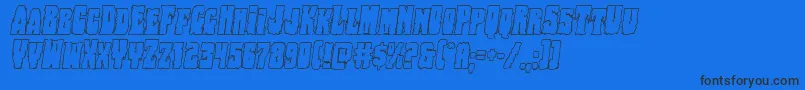 Bogbeastoutital Font – Black Fonts on Blue Background