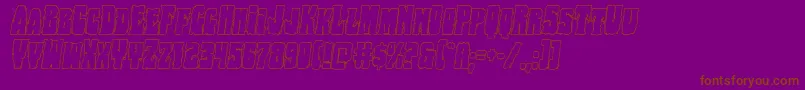 Bogbeastoutital-Schriftart – Braune Schriften auf violettem Hintergrund