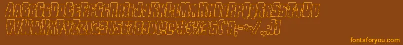 Bogbeastoutital-Schriftart – Orangefarbene Schriften auf braunem Hintergrund