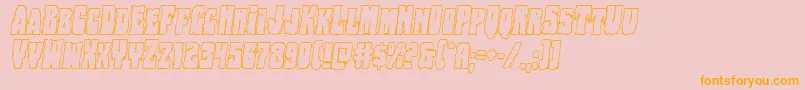 Bogbeastoutital-Schriftart – Orangefarbene Schriften auf rosa Hintergrund