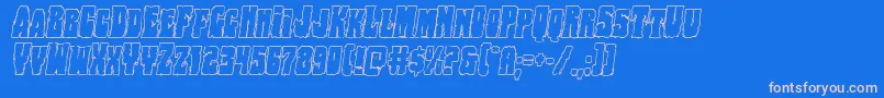 Bogbeastoutital Font – Pink Fonts on Blue Background