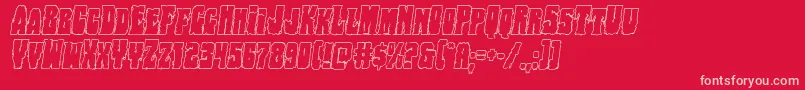 Bogbeastoutital-Schriftart – Rosa Schriften auf rotem Hintergrund