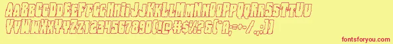 Bogbeastoutital Font – Red Fonts on Yellow Background