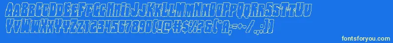 Bogbeastoutital Font – Yellow Fonts on Blue Background