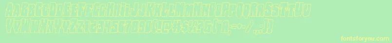 Bogbeastoutital Font – Yellow Fonts on Green Background