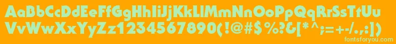SerifgothicstdBlack Font – Green Fonts on Orange Background