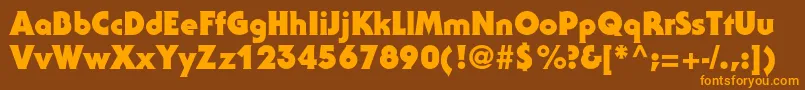 SerifgothicstdBlack Font – Orange Fonts on Brown Background