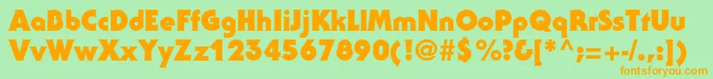 SerifgothicstdBlack Font – Orange Fonts on Green Background