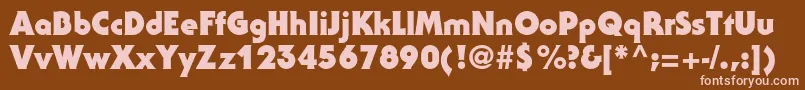 SerifgothicstdBlack Font – Pink Fonts on Brown Background