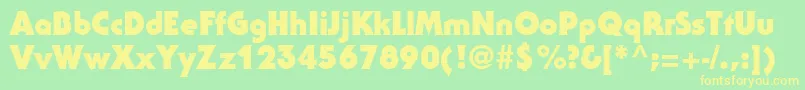 SerifgothicstdBlack Font – Yellow Fonts on Green Background