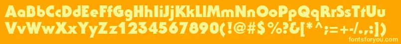 SerifgothicstdBlack Font – Yellow Fonts on Orange Background