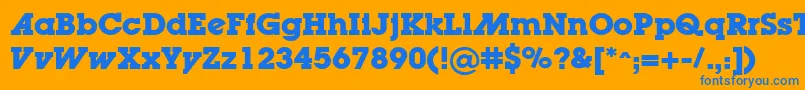 LugaadBold-Schriftart – Blaue Schriften auf orangefarbenem Hintergrund