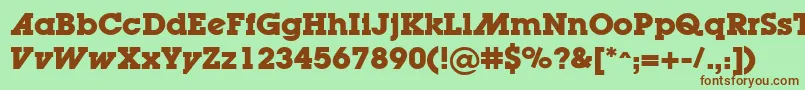 LugaadBold Font – Brown Fonts on Green Background