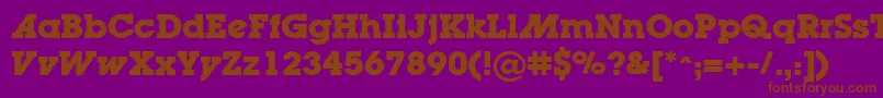 LugaadBold Font – Brown Fonts on Purple Background