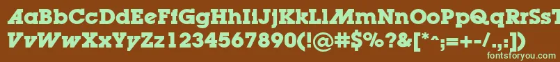 LugaadBold-fontti – vihreät fontit ruskealla taustalla
