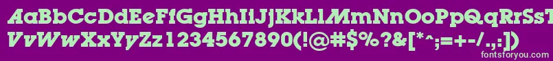 LugaadBold Font – Green Fonts on Purple Background
