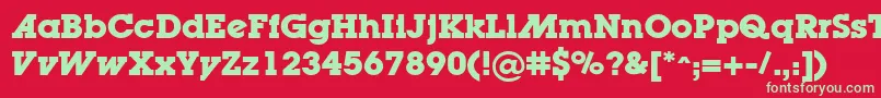 LugaadBold Font – Green Fonts on Red Background
