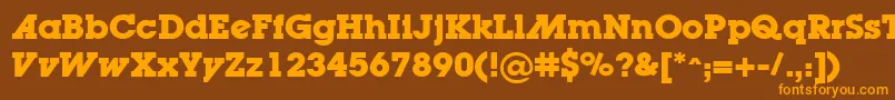LugaadBold Font – Orange Fonts on Brown Background