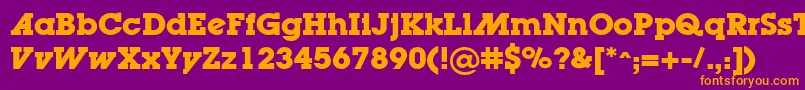 Fonte LugaadBold – fontes laranjas em um fundo violeta