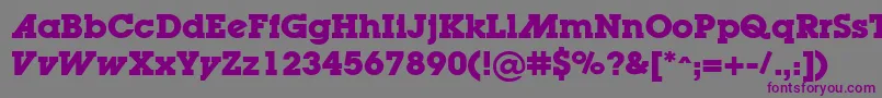 フォントLugaadBold – 紫色のフォント、灰色の背景