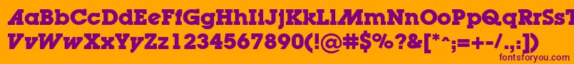 LugaadBold-fontti – violetit fontit oranssilla taustalla