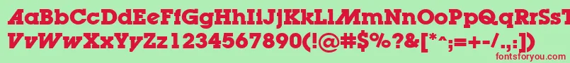 LugaadBold Font – Red Fonts on Green Background