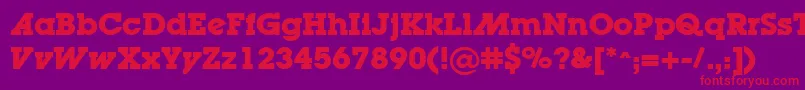 LugaadBold Font – Red Fonts on Purple Background