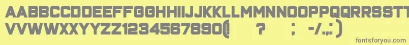 フォントClosenessBold – 黄色の背景に灰色の文字