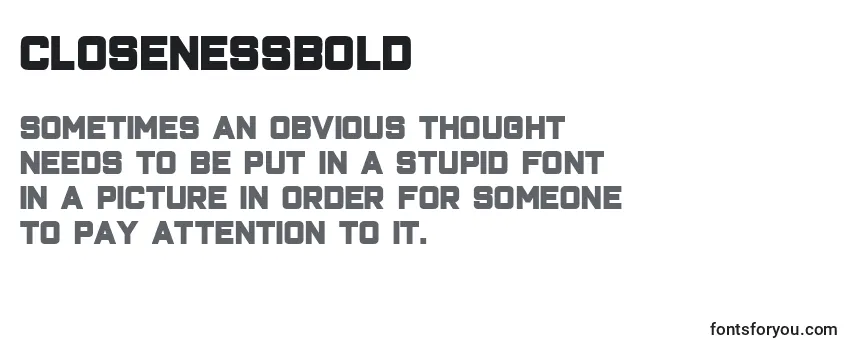 ClosenessBold Font
