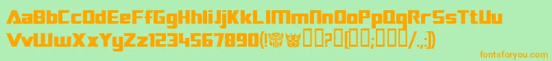 Tranr Font – Orange Fonts on Green Background