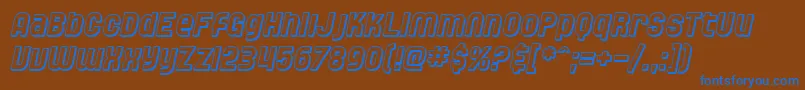 SfSpeedwaystarShadedOblique Font – Blue Fonts on Brown Background