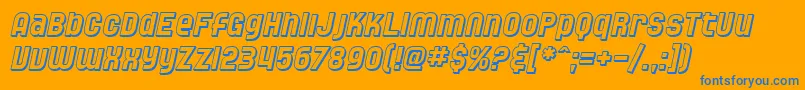 SfSpeedwaystarShadedOblique Font – Blue Fonts on Orange Background