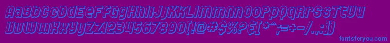 SfSpeedwaystarShadedOblique Font – Blue Fonts on Purple Background