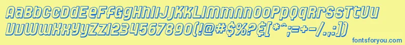 SfSpeedwaystarShadedOblique Font – Blue Fonts on Yellow Background