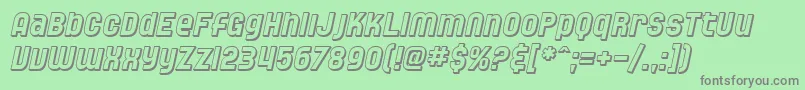フォントSfSpeedwaystarShadedOblique – 緑の背景に灰色の文字