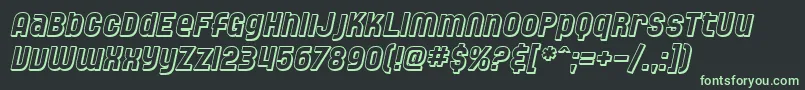 SfSpeedwaystarShadedOblique Font – Green Fonts on Black Background