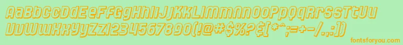 SfSpeedwaystarShadedOblique-Schriftart – Orangefarbene Schriften auf grünem Hintergrund