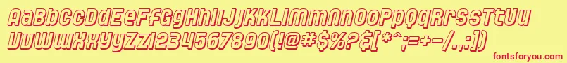 SfSpeedwaystarShadedOblique Font – Red Fonts on Yellow Background