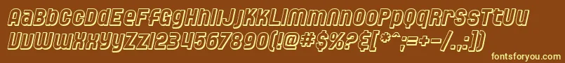 SfSpeedwaystarShadedOblique Font – Yellow Fonts on Brown Background