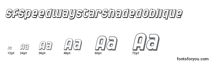 Размеры шрифта SfSpeedwaystarShadedOblique