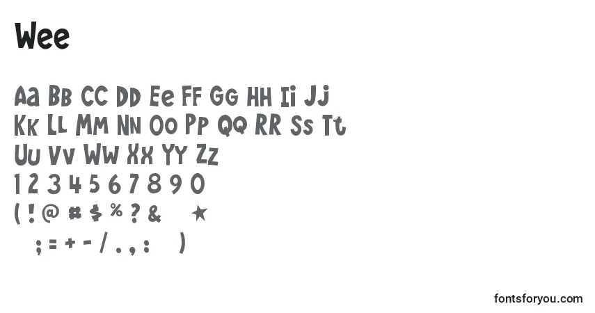 Шрифт Wee – алфавит, цифры, специальные символы