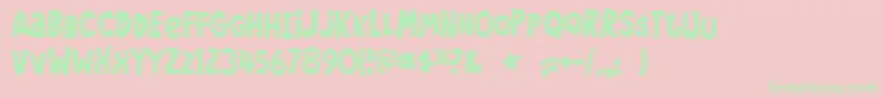 Wee Font – Green Fonts on Pink Background