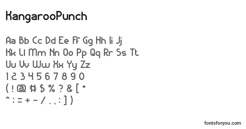 Шрифт KangarooPunch – алфавит, цифры, специальные символы