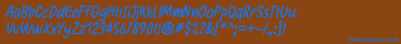 Fonte EtchasItalic – fontes azuis em um fundo marrom