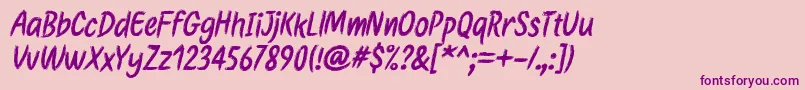 Weitere Informationen zur EtchasItalic-Schriftart EtchasItalic-Schriftart – Violette Schriften auf rosa Hintergrund