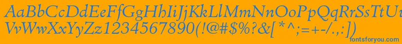 MinisterstdLightitalic Font – Blue Fonts on Orange Background