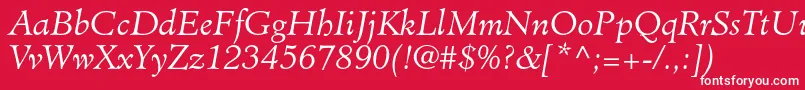 MinisterstdLightitalic Font – White Fonts on Red Background