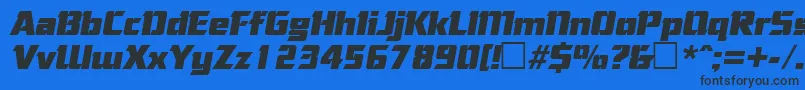 CorneredItalic Font – Black Fonts on Blue Background